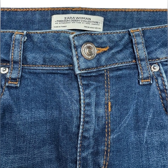 ZARA Premium Denim Collection, Distressed Blue Jeans, Size 6 - Picture 3 of 10